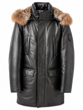 RUDSAK Black Puffer Jacket with Fur Hood